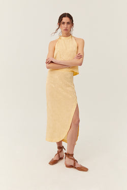 Kai Skirt, Yellow Jacquard
